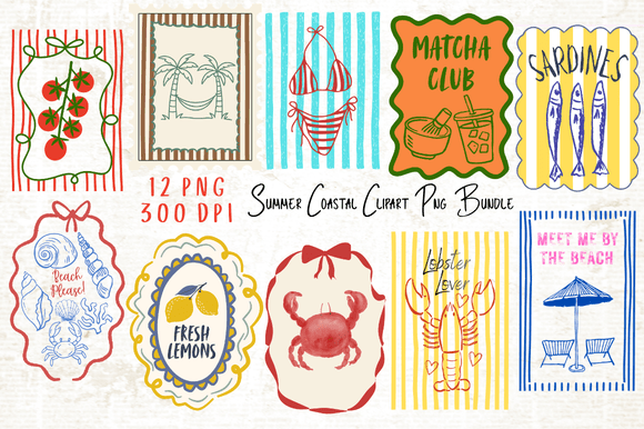 Discover the Beauty of Mediterranean Summer Coastal Clipart PNG: A Versatile Design Resource