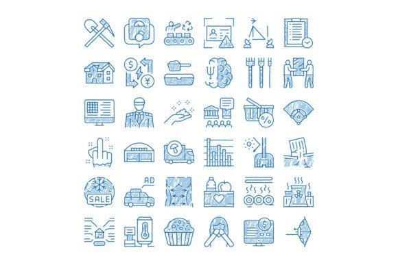 Enhancing Modern Design with Hand Drawn Business Web Icons Collection