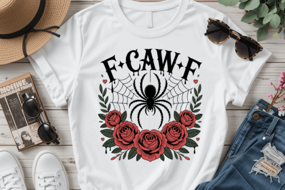 F-CAW-F Spider Rose PNG: A Bold Gothic Design for Dark Aesthetic Projects