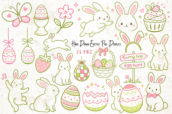 Hand Drawn Easter PNG Doodles: A Creative Toolkit for Modern Design Projects