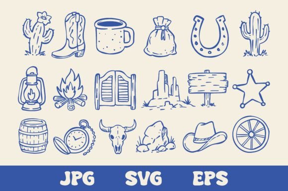 Hand Drawn Western Doodle Icon Set: A Practical Resource for Designers and Creative Professionals