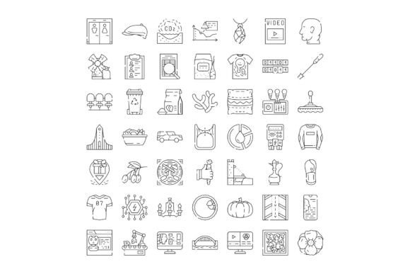 Line Icons Set Conceptual Elements Vecto: A Versatile Toolkit for Modern Design