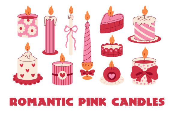 Romantic Pink Candles PNG Clipart: A Versatile Design Solution for Love-Themed Projects