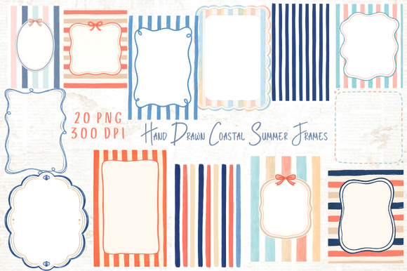 Strategic Value of Hand Drawn Coastal Summer Frames PNG in Creative Projects