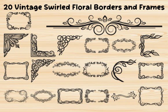 Vintage Swirled Floral Borders & Frames