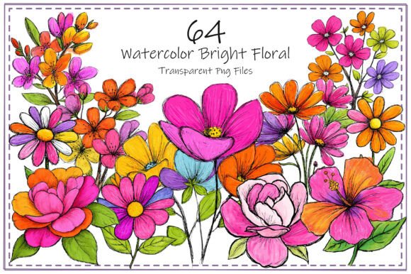 Watercolor Bright Floral Clipart: Strategic Design Tool for Creative Entrepreneurs and Marketers