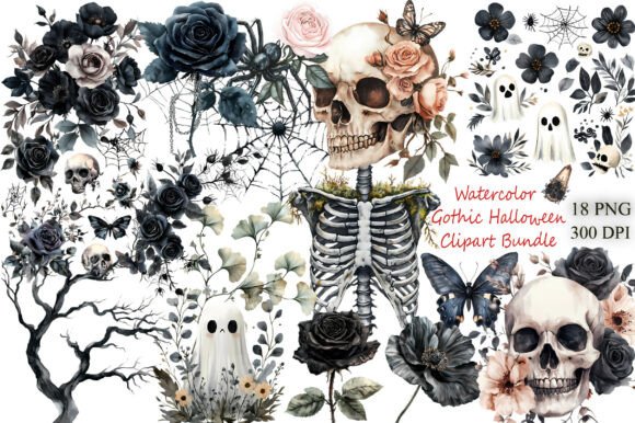 Watercolor Gothic Halloween: Hauntingly Elegant Design for Every Occasion