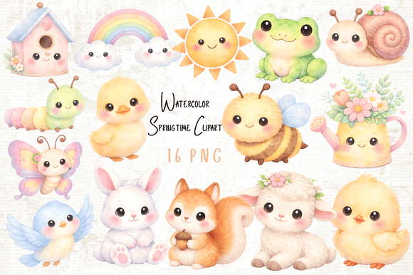 Watercolor Springtime Clipart PNG: Elevating Design with Soft Florals